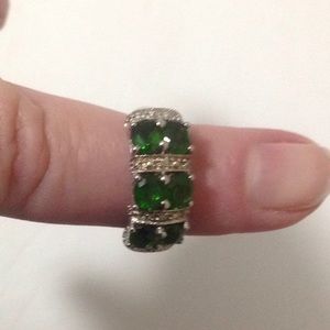 Sterling silver ring with green stone size 7